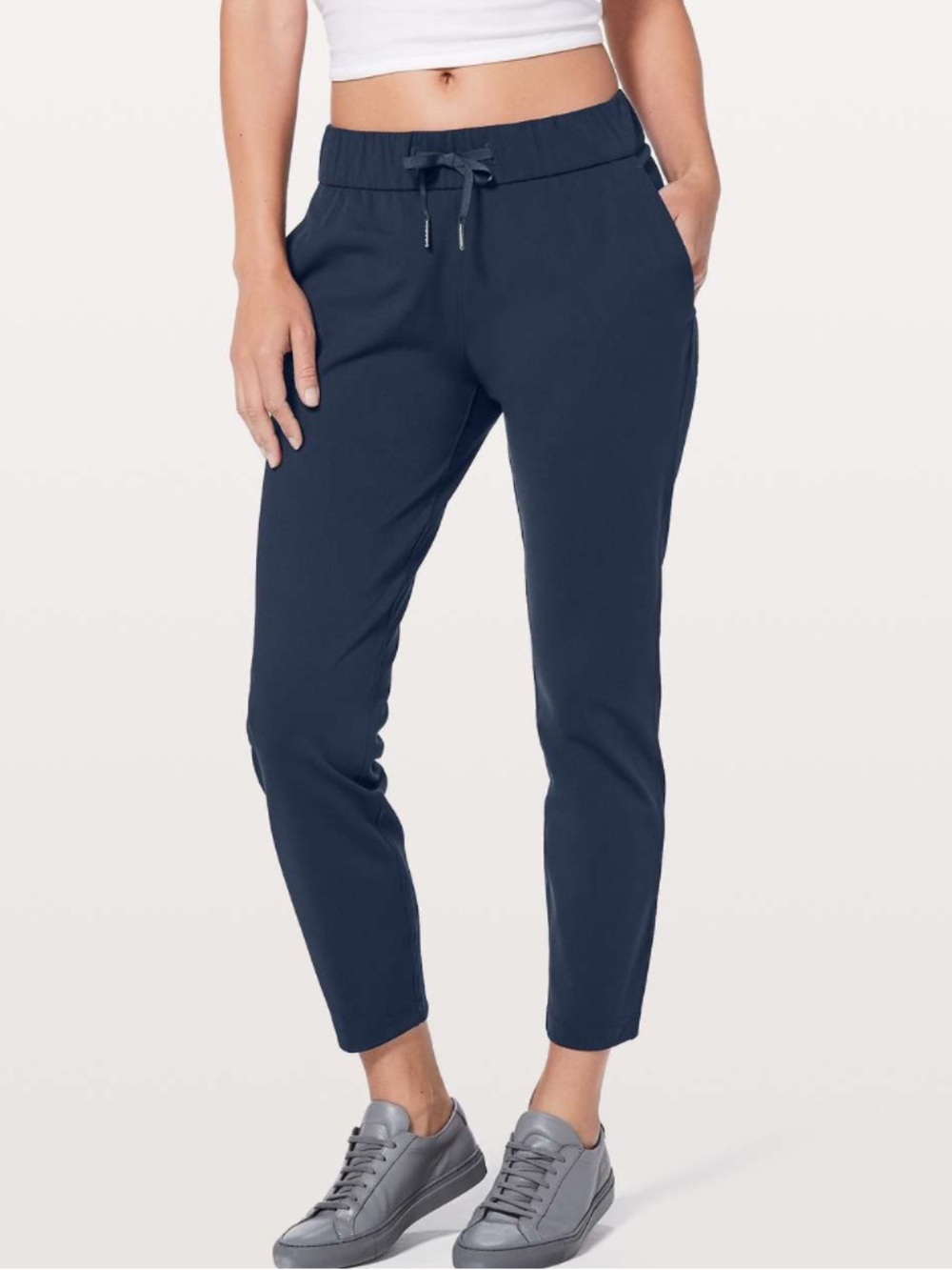 Lululemon On The Fly Pant 28" in True Navy Golf Pull On Pockets W5ALWS Size 8
